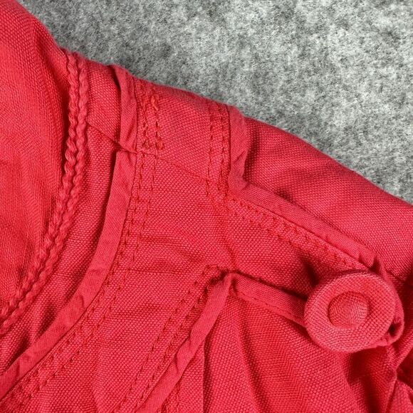 Elevenses Anthropologie Blazer Womens 12 Linen Blend Military Peplum Jacket* - Picture 3 of 16